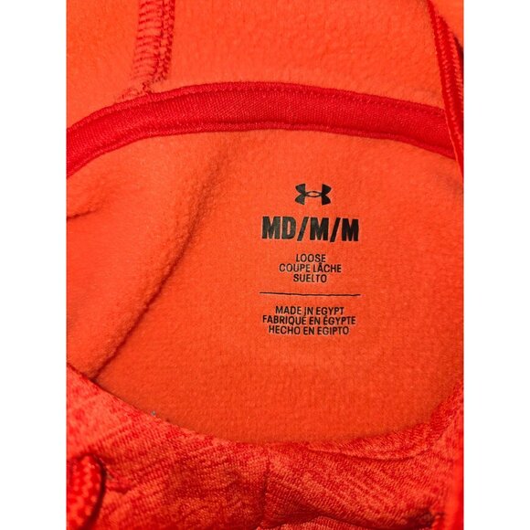 Under Armour Mens Red Sweatshirt Hoodie Medium Loose Fit - Picture 5 of 7